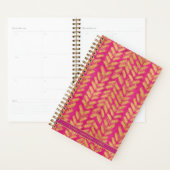 Levendig Heet Roze en Goud Patroon Planner (Display)