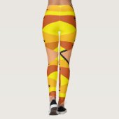 Levendig helder geel mozaïekpatroon leggings (Achterkant)