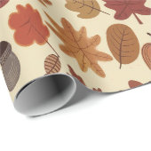 Levendig Herfst Bladeren Patroon met Herfst Kleure Cadeaupapier (Rol Hoek)