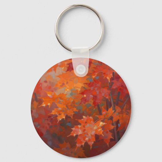 Levendig Herfst Esdoornbladeren Baldakijn Sleutelhanger (Voorkant)