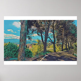 Levendig herfstbos - Poster