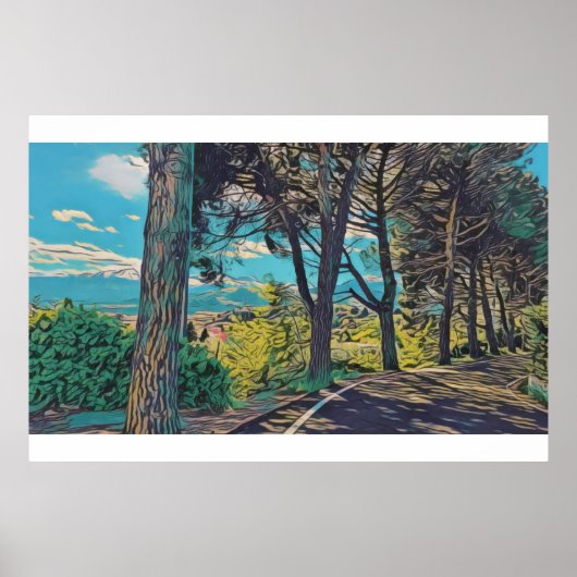 Levendig herfstbos - Poster (Voorkant)