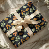 Levendig herfstloof bloemige herfstbladeren cadeaupapier