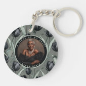 Levendig herinneringsgeschenk Bloemige Tulp Sleutelhanger (Achterkant)