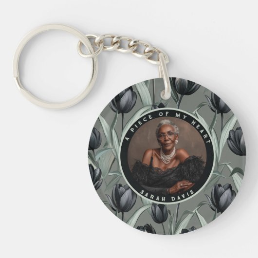 Levendig herinneringsgeschenk Bloemige Tulp Sleutelhanger (Voorkant)