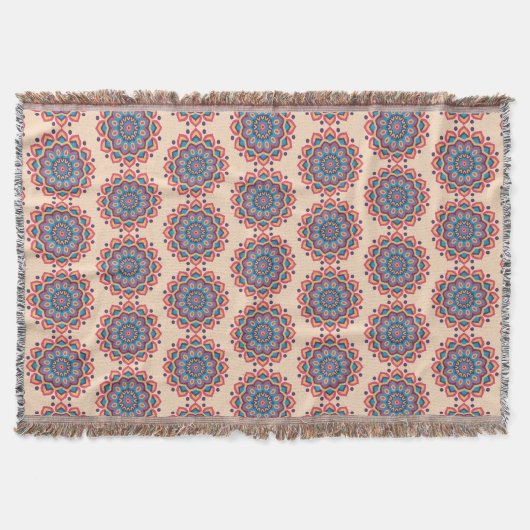 Levendig Hexcolor Mandala Deken (Voorkant)