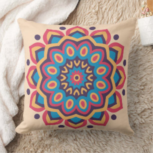 Levendig Hexcolor Mandala Kussen