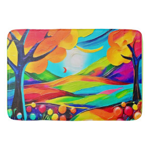 Levendig Hillside Harmony schilderij Badmat
