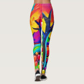Levendig Hillside Harmony schilderij Leggings (Achterkant)