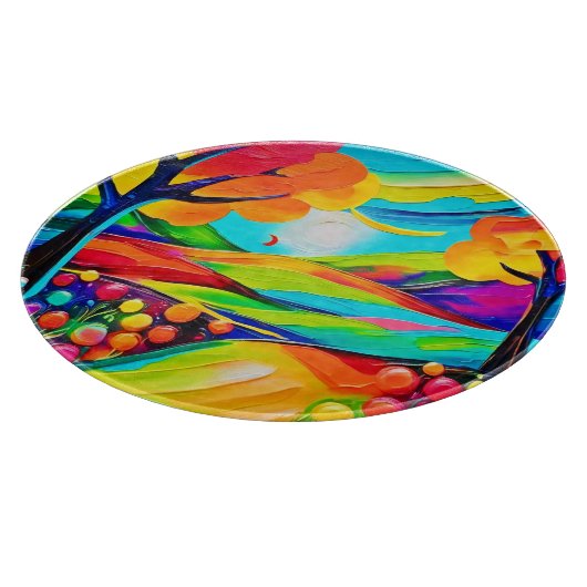 Levendig Hillside Harmony schilderij Snijplank (Hoek)