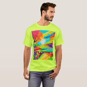 Levendig Hillside Harmony schilderij T-shirt (Voorkant volledig)