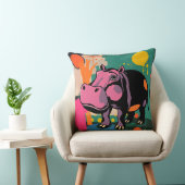 Levendig Hippo-ontwerp Kussen (Stoel)