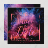 Levendig Holi-poederontwerp Save The Date (Voorkant / Achterkant)