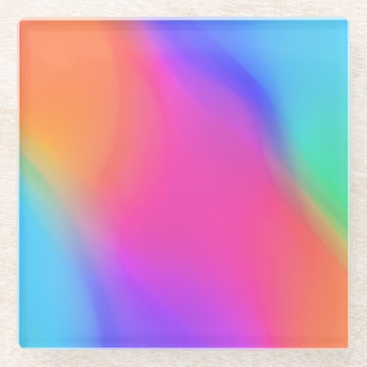 Levendig holografisch glas Onderzetter (Voorkant)