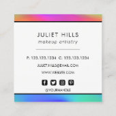 Levendig holografisch vierkant Visitekaartje (Achterkant)