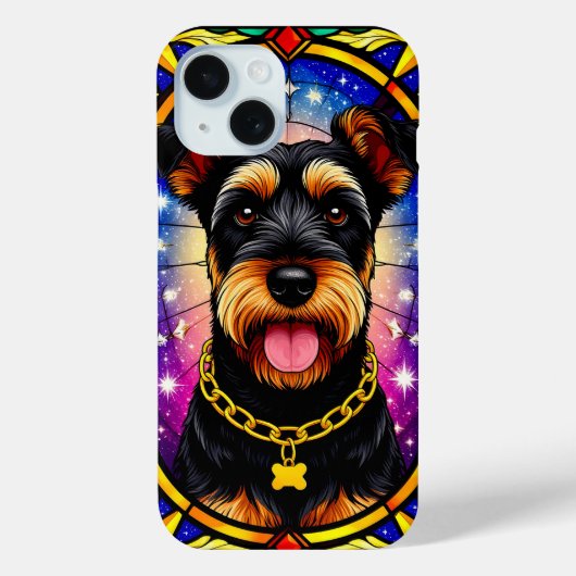 Levendig hondenportret van een Glas in lood Case-Mate iPhone Case (Achterkant)