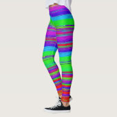 Levendig horizontaal glitchpatroon leggings (Links)