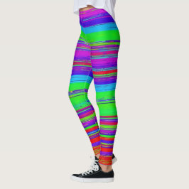 Levendig horizontaal glitchpatroon leggings