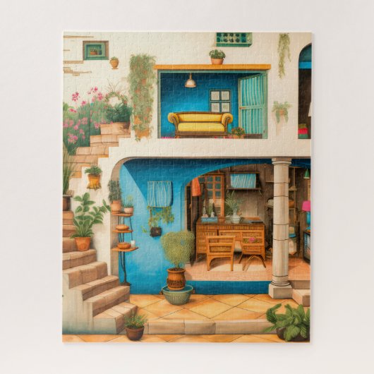Levendig Huis Plant Illustratie Legpuzzel (Verticaal)