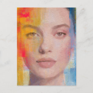 Levendig Impasto Abstract Portret Briefkaart