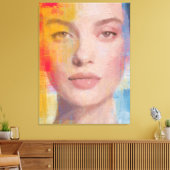 Levendig Impasto Abstract Portret Canvas Afdruk (Insitu (Woonkamer))