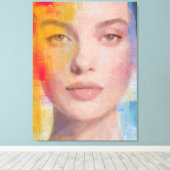 Levendig Impasto Abstract Portret Canvas Afdruk (Insitu (Houten vloer))