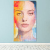 Levendig Impasto Abstract Portret Canvas Afdruk (Insitu (Houten vloer))