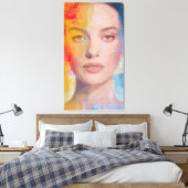 Levendig Impasto Abstract Portret Canvas Afdruk (Insitu (Slaapkamer))