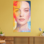 Levendig Impasto Abstract Portret Canvas Afdruk (Insitu (Woonkamer))
