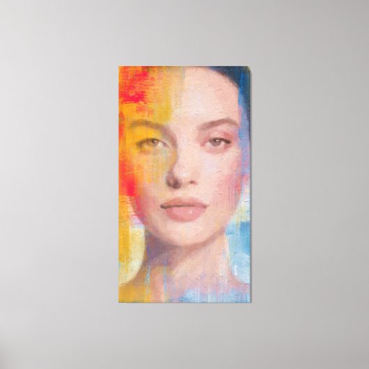 Levendig Impasto Abstract Portret Canvas Afdruk (Voorkant)