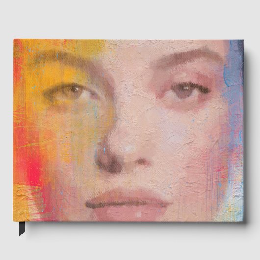 Levendig Impasto Abstract Portret Gastenboek (Voorkant)