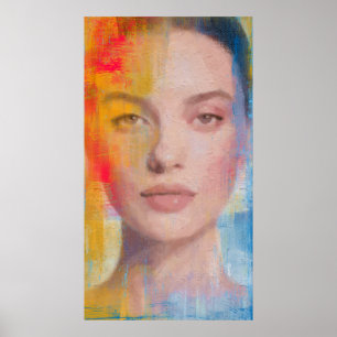 Levendig Impasto Abstract Portret Poster