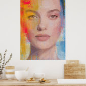 Levendig Impasto Abstract Portret Poster (Keuken)