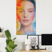 Levendig Impasto Abstract Portret Poster (Thuiskantoor)