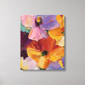 Levendig Impasto Bloemenschilderij Canvasprint Canvas Afdruk (Voorkant)