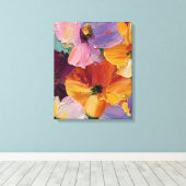 Levendig Impasto Bloemenschilderij Canvasprint Canvas Afdruk (Insitu (Houten vloer))
