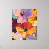 Levendig Impasto Bloemenschilderij Canvasprint Canvas Afdruk (Voorkant)