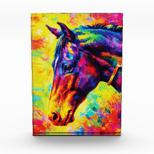 Levendig Impasto Paardenportret Kleurig Wild Fotoblokken