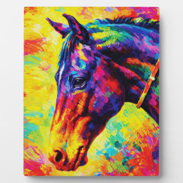 Levendig Impasto Paardenportret Kleurig Wild Fotoplaat
