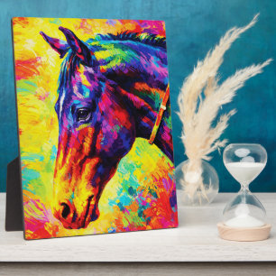 Levendig Impasto Paardenportret Kleurig Wild Fotoplaat