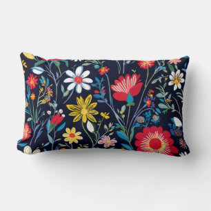 Levendig Indie Floral Patroon Kussen