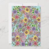 Levendig ingewikkeld Spring Doodle Flowers Baby sh Kaart (Achterkant)