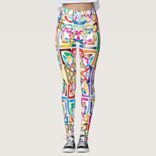 Levendig intertwind Celtic Knoins Design Leggings (Voorkant)