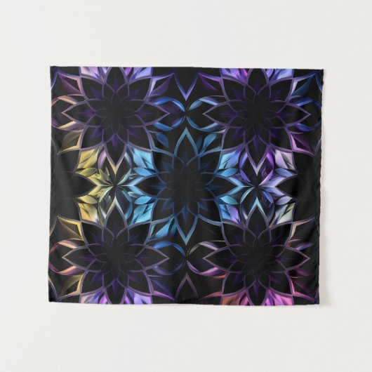 Levendig iriserend geometrisch wandtapijt wandkleed (Voorkant (horizontaal))