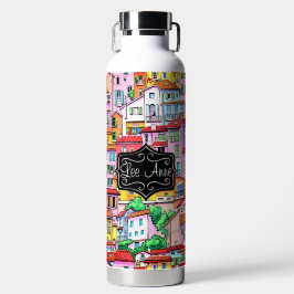 Levendig Italiaans dorp Waterfles