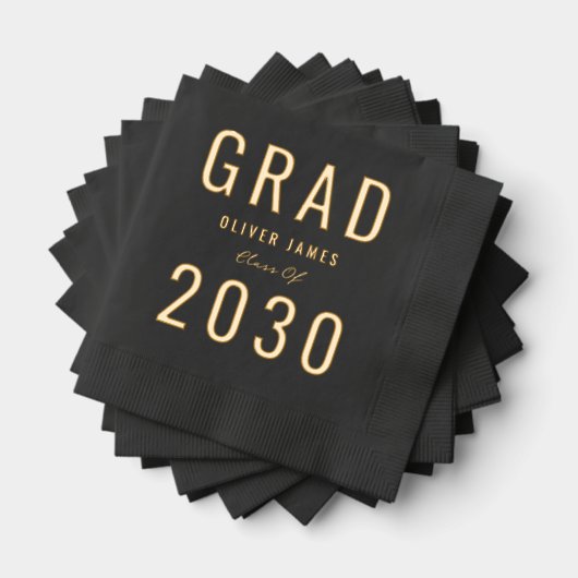 Levendig Jaar Modern Graduation Party Folie Servet (Insitu (Gestapeld))