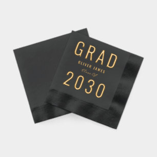 Levendig Jaar Modern Graduation Party Folie Servet