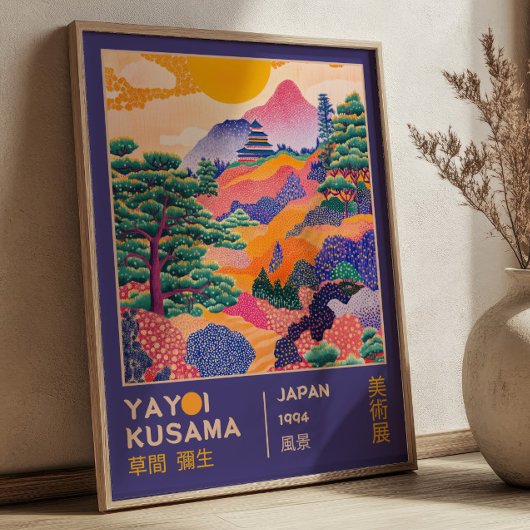Levendig Japans Landschap Yayoi Kusama Tentoonstel Poster