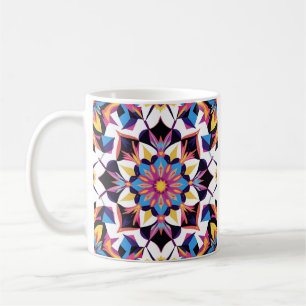 Levendig Kaleidoscoop Mandala Patroon Koffiemok