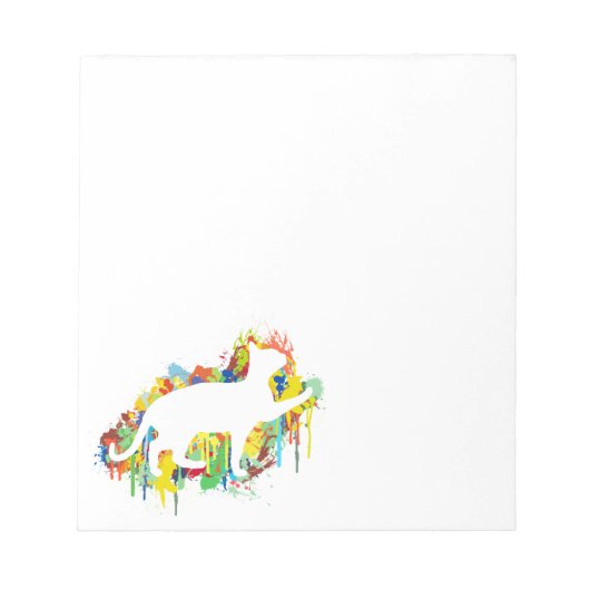 Levendig kat kleurrijke verfsplaat notitieblok (Voorkant)